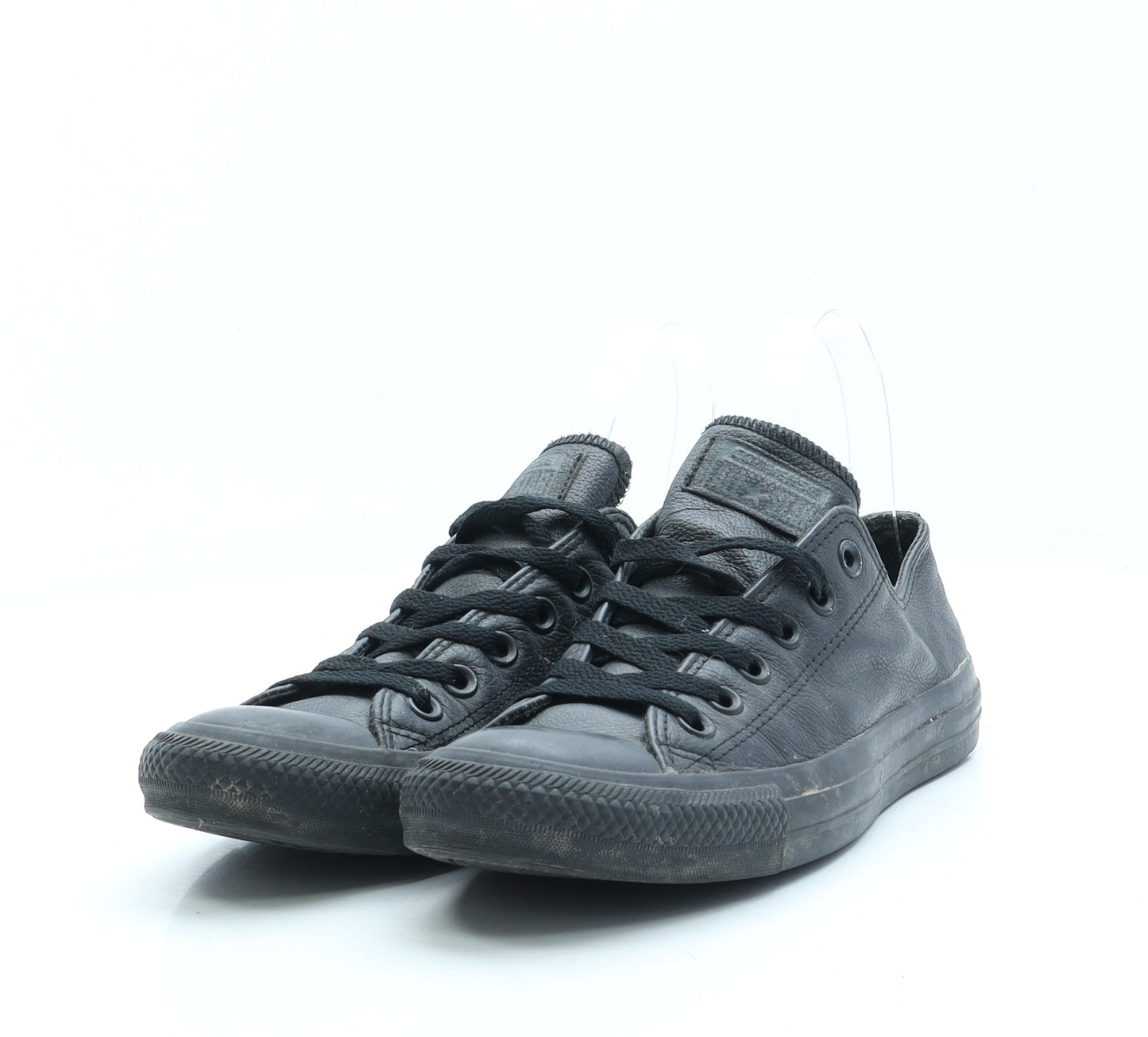 Converse Womens Black Faux Leather Trainer UK 6