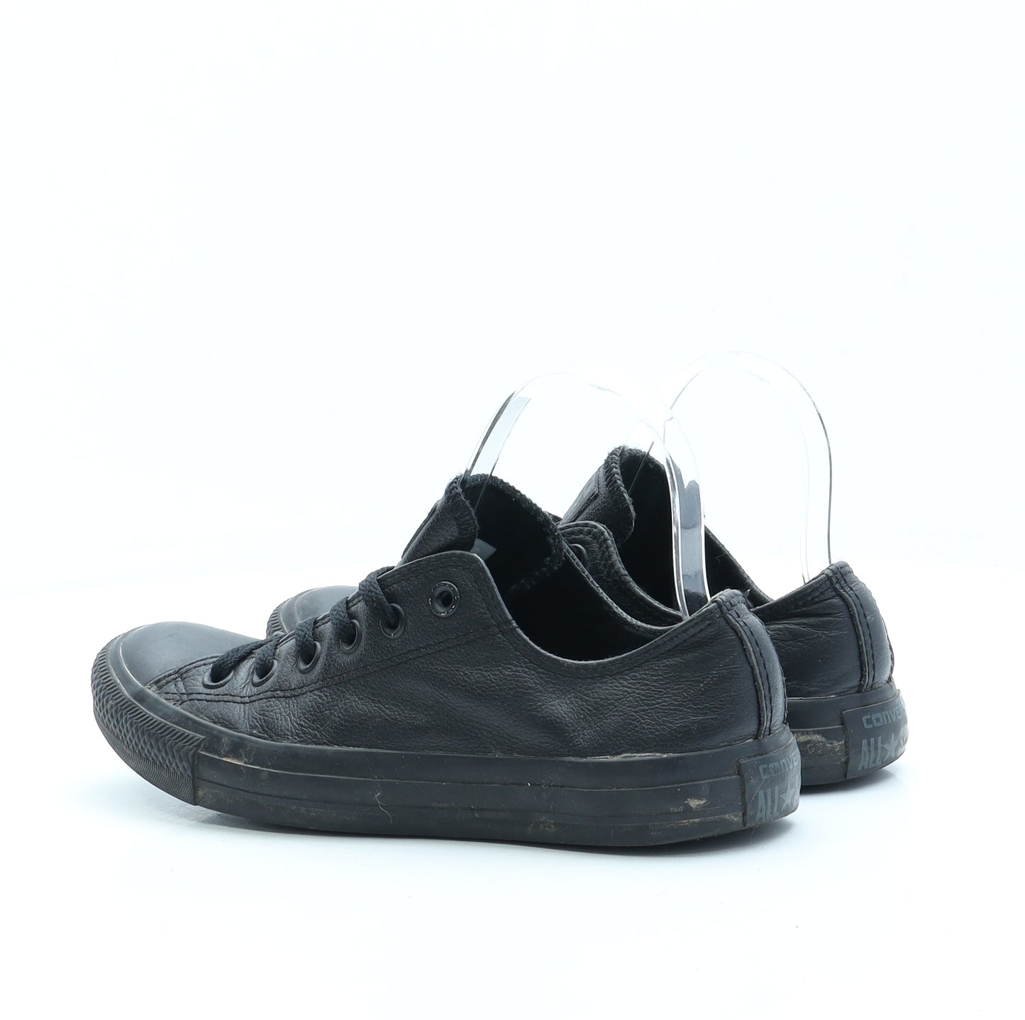 Converse Womens Black Faux Leather Trainer UK 6