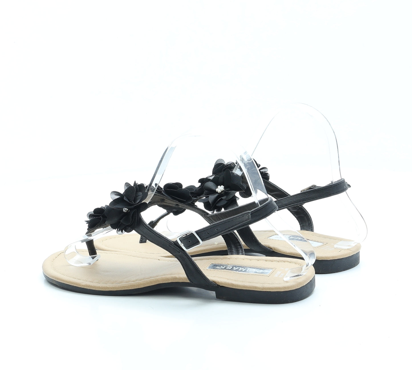 Primark Womens Black Polyester Slingback Sandal UK 7 EUR 40 US 9