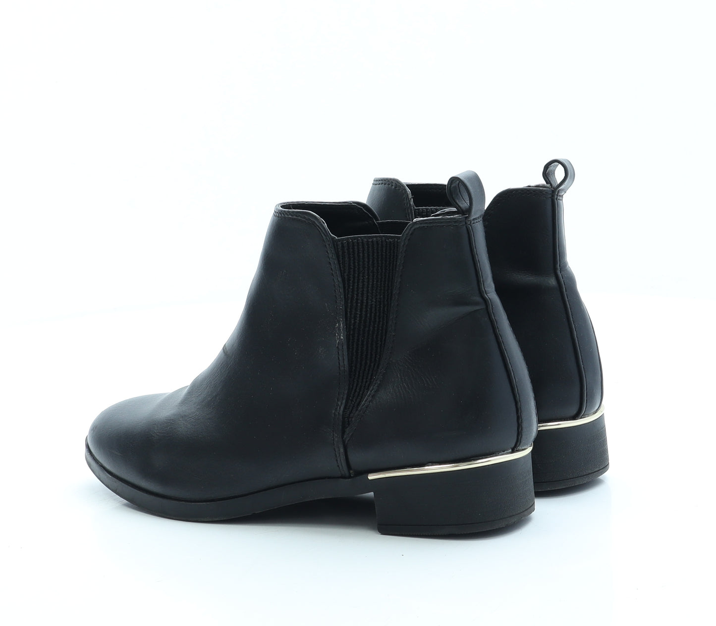 Primark Womens Black Faux Leather Chelsea Boot UK 4 EUR 37 US 6 - Wide Fit