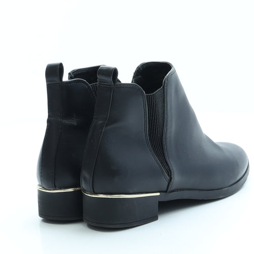 Primark Womens Black Faux Leather Chelsea Boot UK 4 EUR 37 US 6 - Wide Fit