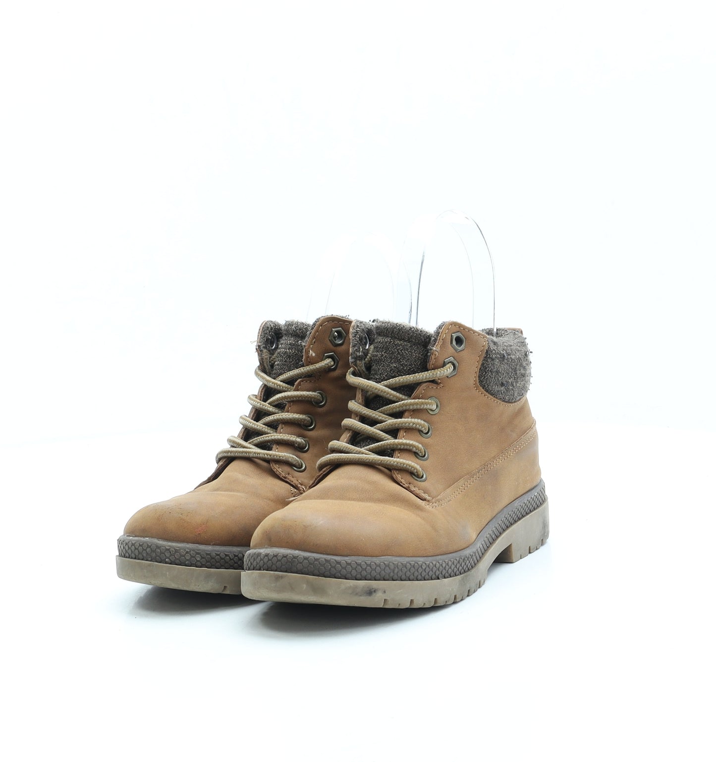 F&F Boys Brown Polyester Combat Boot UK 1 EUR 33