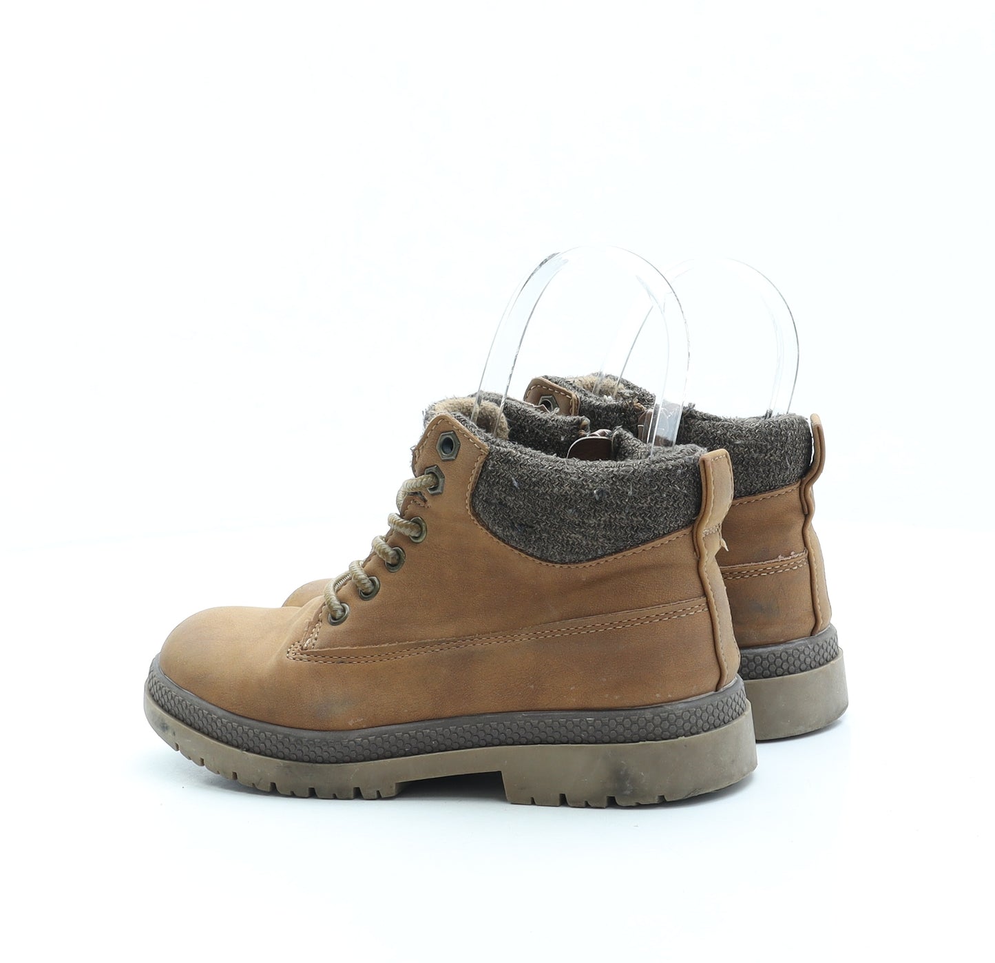 F&F Boys Brown Polyester Combat Boot UK 1 EUR 33