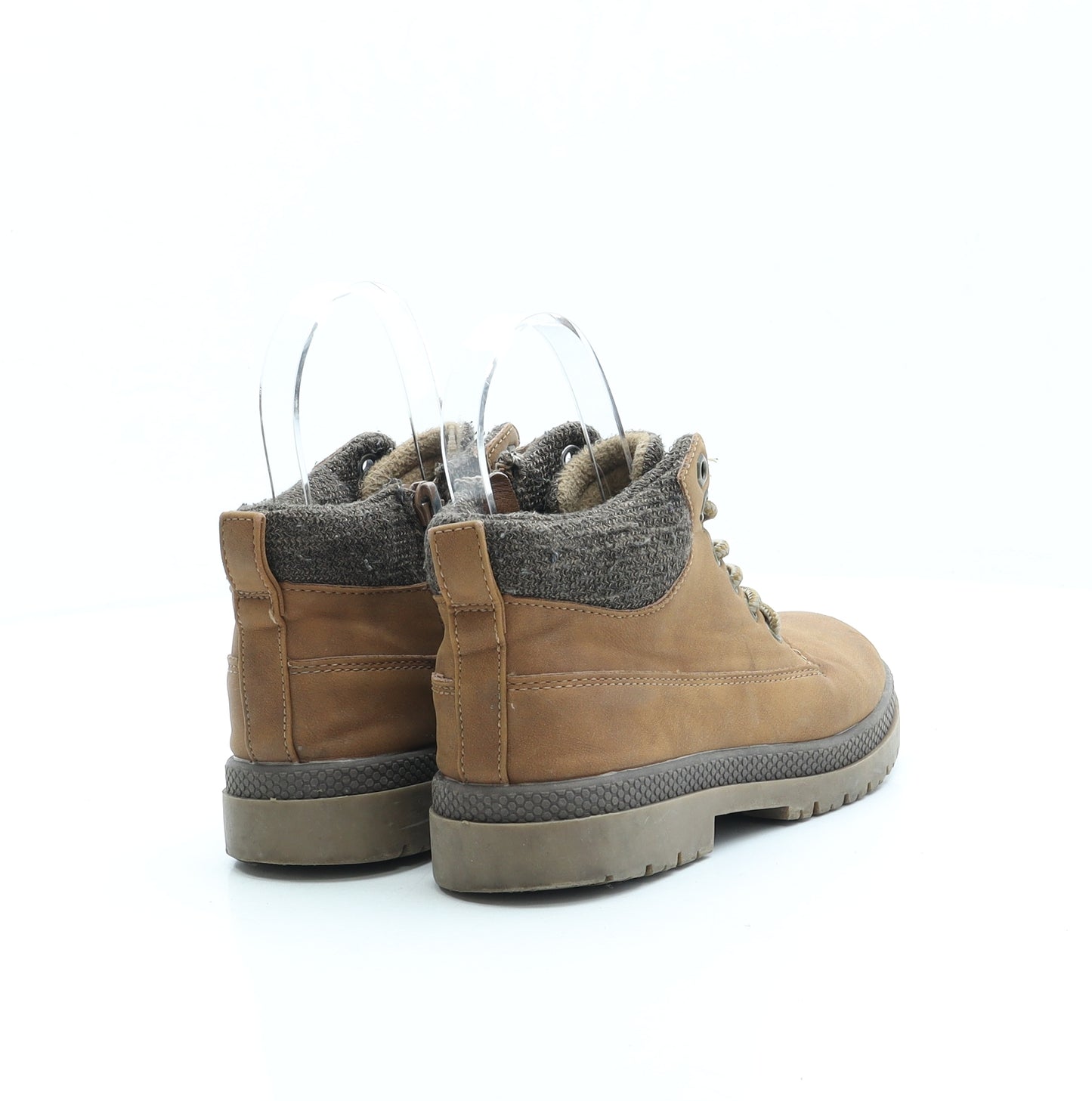 F&F Boys Brown Polyester Combat Boot UK 1 EUR 33