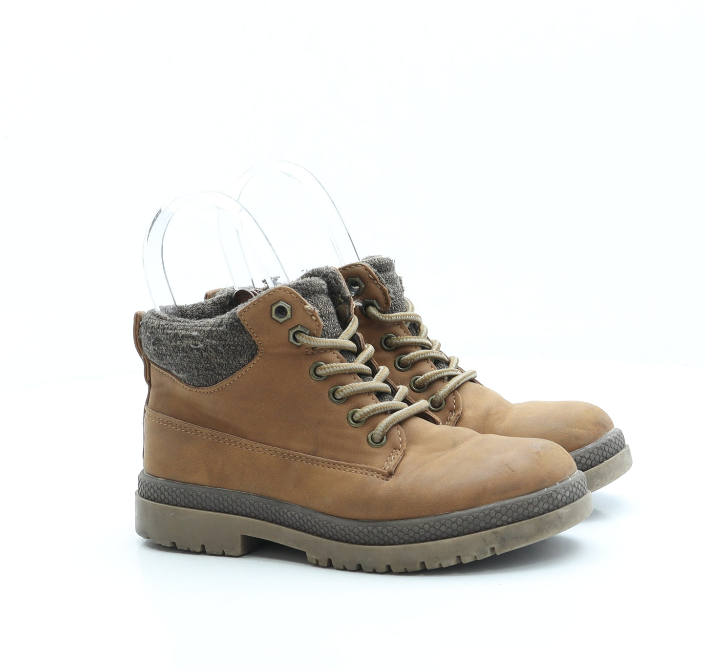 F&F Boys Brown Polyester Combat Boot UK 1 EUR 33