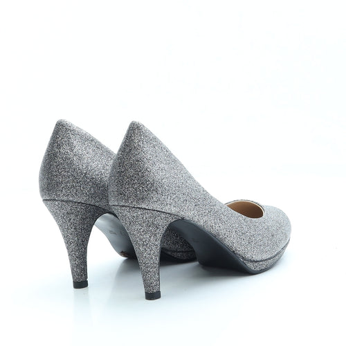 F&F Womens Grey Polyester Court Heel UK 4 EUR 37