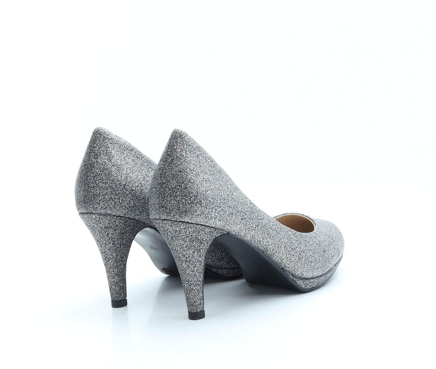 F&F Womens Grey Polyester Court Heel UK 4 EUR 37