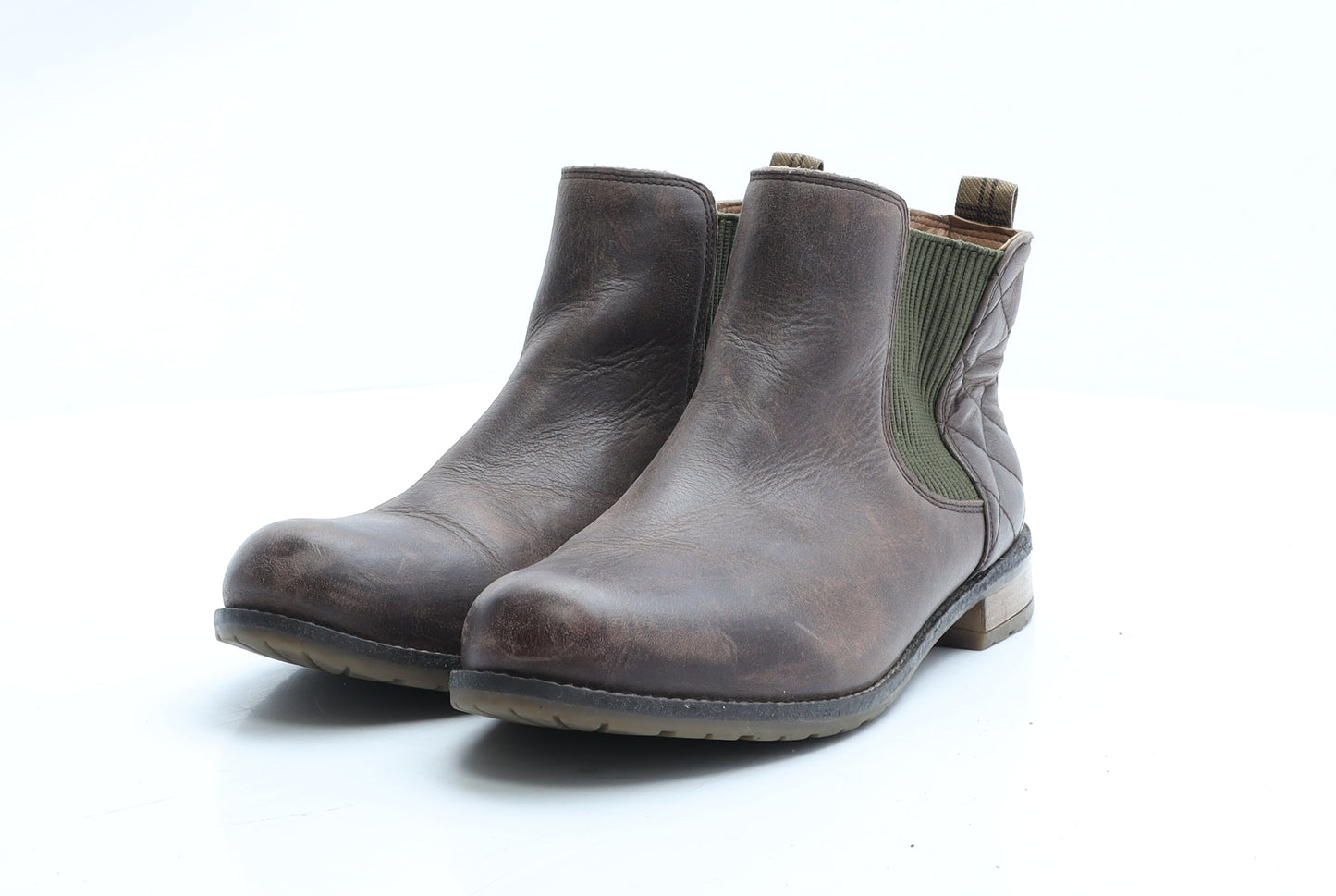 Barbour Womens Brown Faux Leather Bootie Boot UK 5