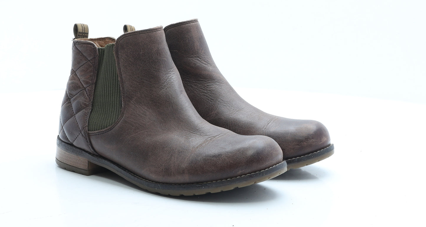 Barbour Womens Brown Faux Leather Bootie Boot UK 5