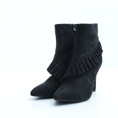 Preworn Womens Black Polyester Bootie Boot UK 5