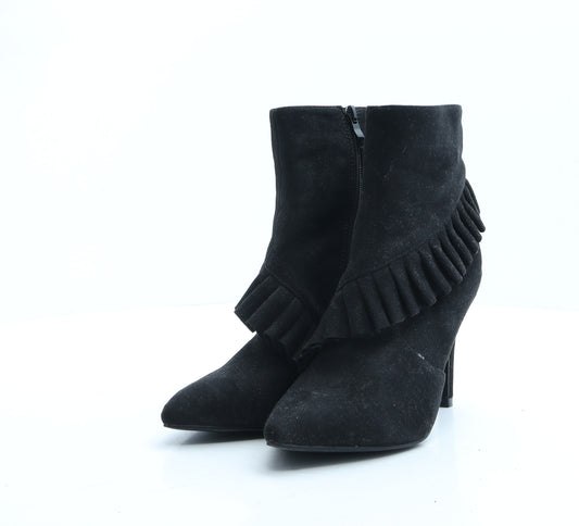 Preworn Womens Black Polyester Bootie Boot UK 5