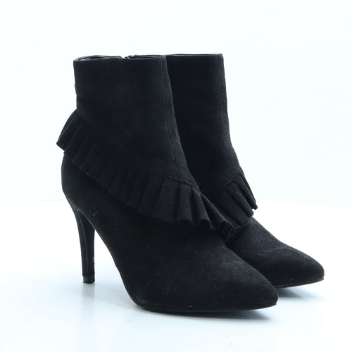 Preworn Womens Black Polyester Bootie Boot UK 5