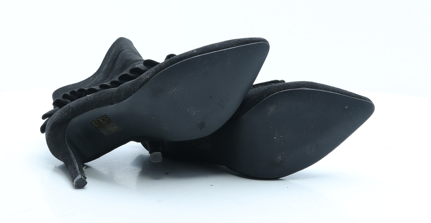 Preworn Womens Black Polyester Bootie Boot UK 5