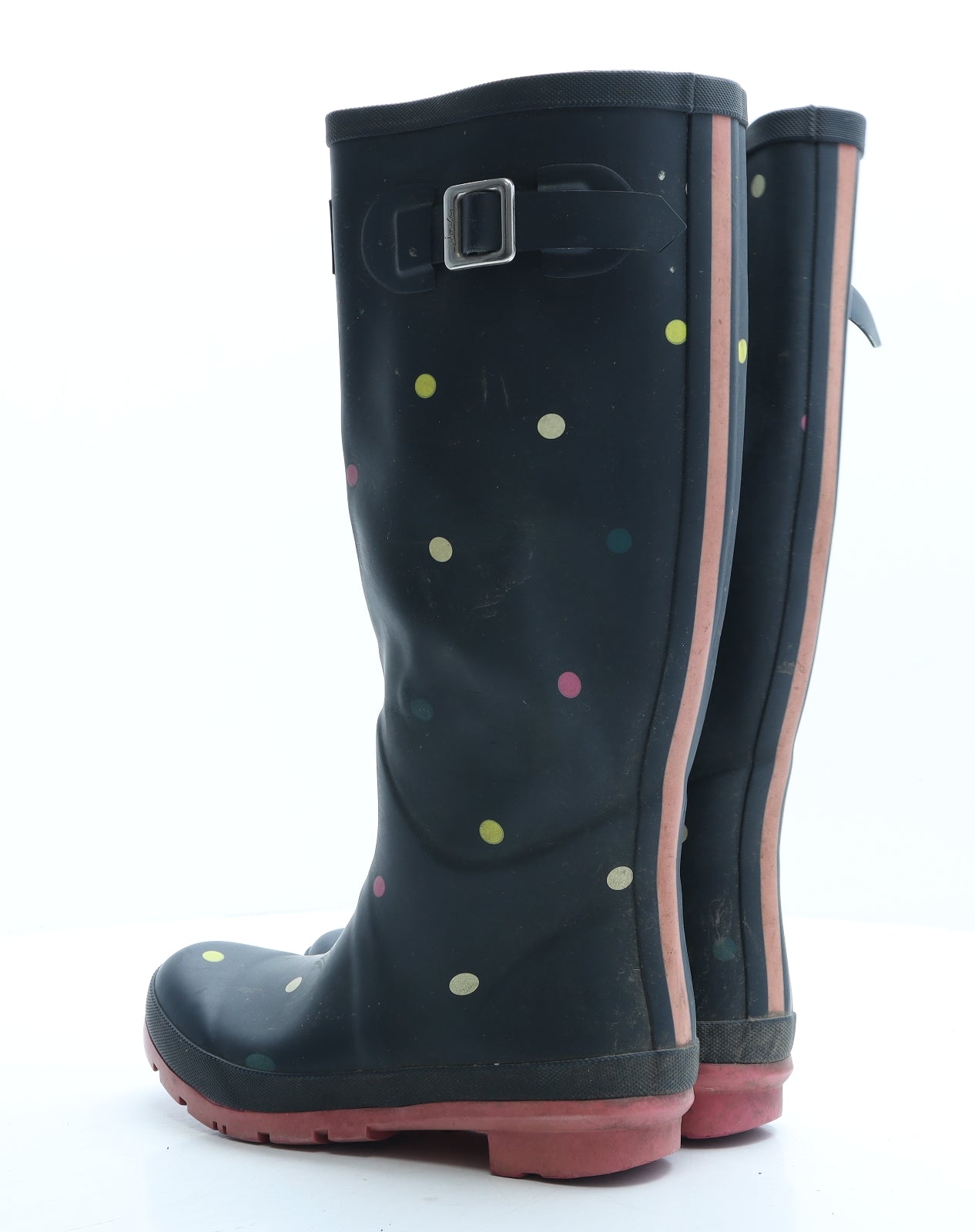 Jules Womens Blue Polka Dot Rubber Wellies Boot UK 4 EUR 37