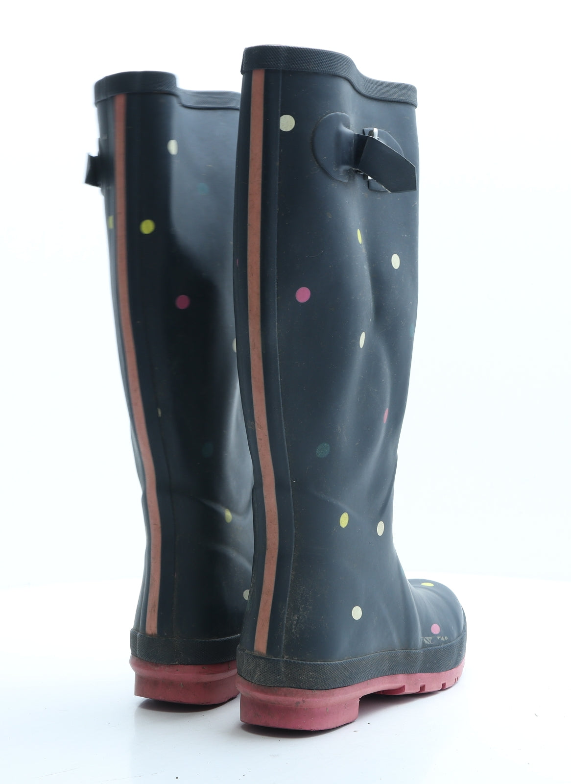 Jules Womens Blue Polka Dot Rubber Wellies Boot UK 4 EUR 37