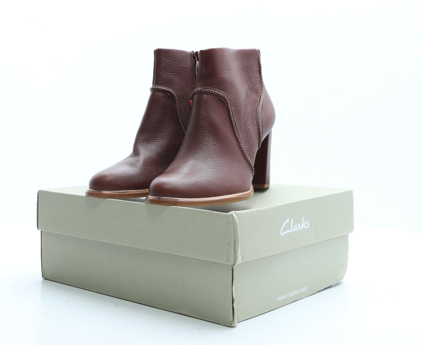 Clarks Womens Brown Leather Bootie Boot UK 6