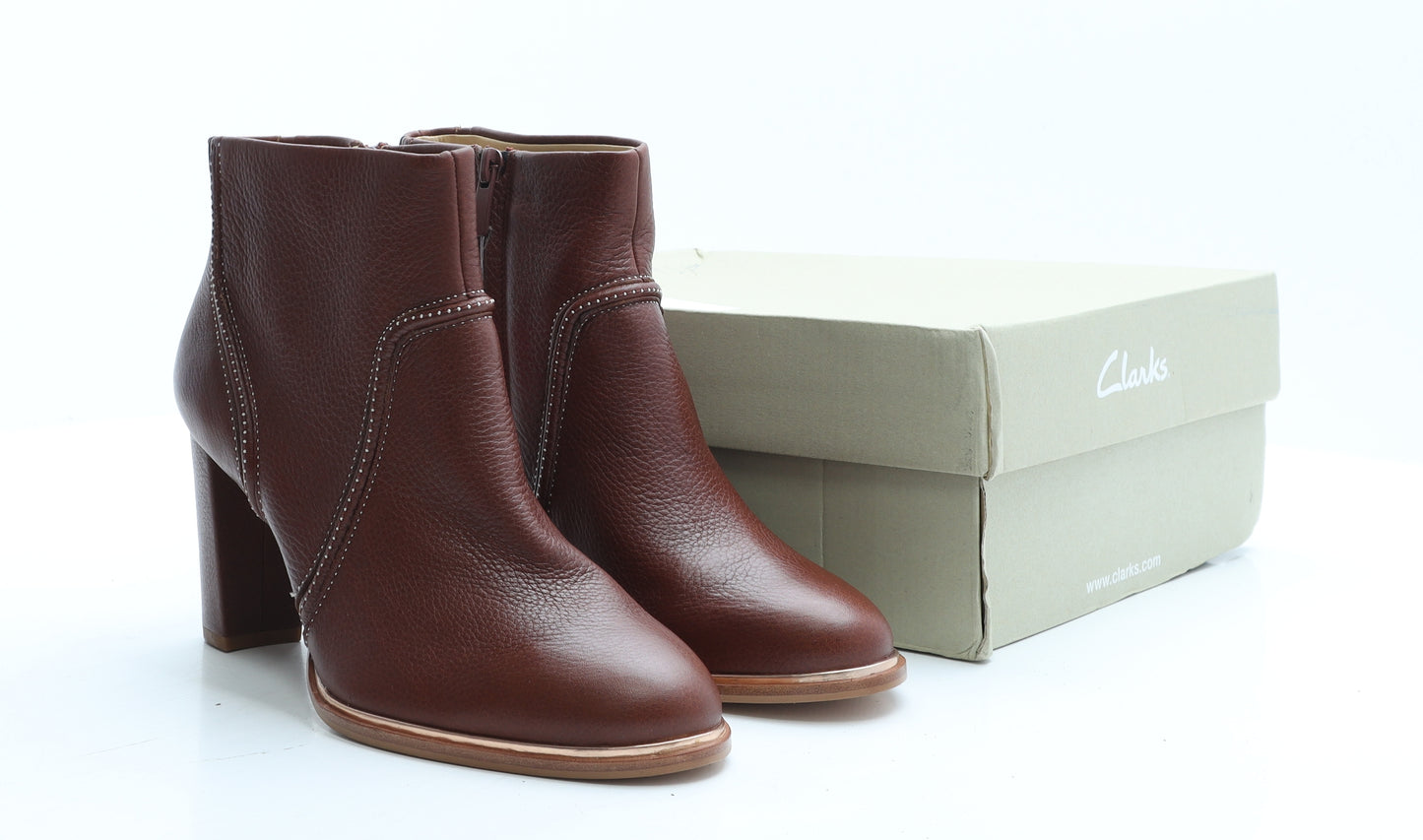 Clarks Womens Brown Leather Bootie Boot UK 6