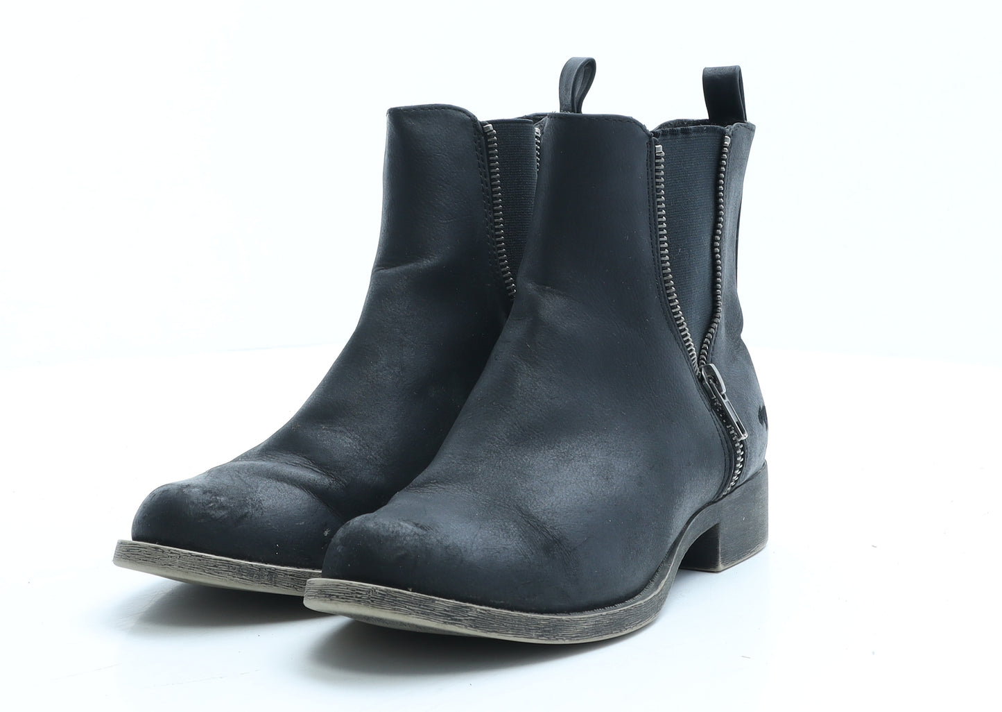 Pocketdog Womens Black Leather Bootie Boot UK 4 EUR 37
