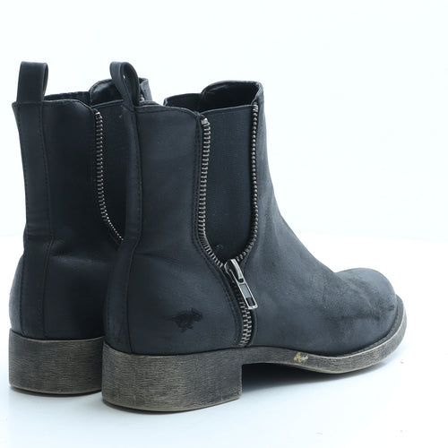 Pocketdog Womens Black Leather Bootie Boot UK 4 EUR 37