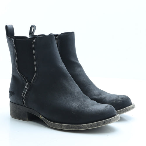 Pocketdog Womens Black Leather Bootie Boot UK 4 EUR 37