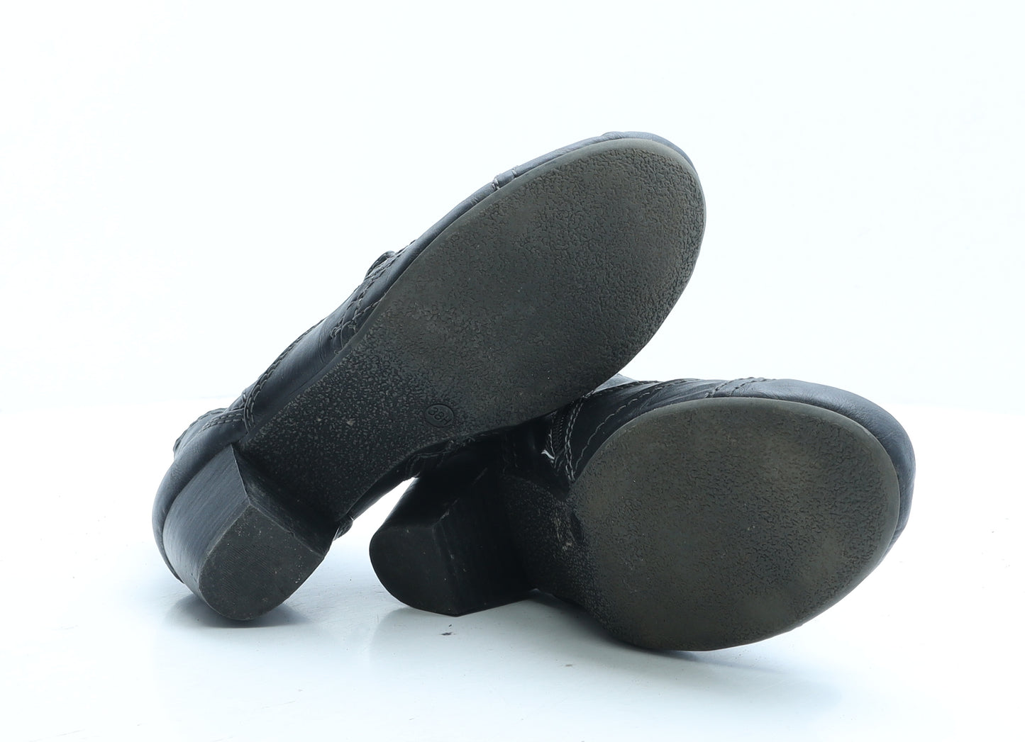 Preworn Womens Black Faux Leather Bootie Boot UK 5 EUR 38