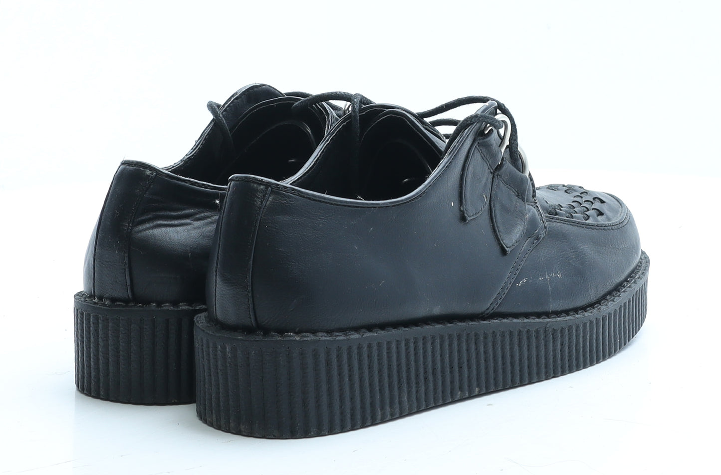 Spot On Womens Black Faux Leather Boat Shoe Flat UK 5 EUR 38