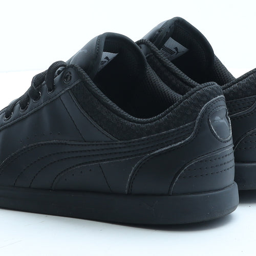 PUMA Womens Black Faux Leather Trainer UK 5 EUR 38