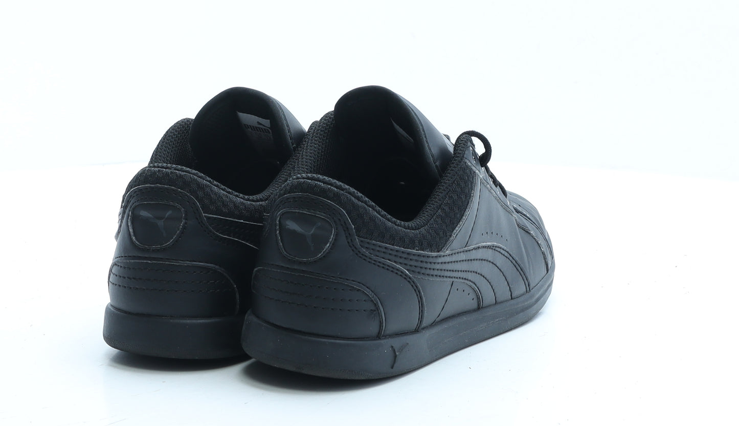 PUMA Womens Black Faux Leather Trainer UK 5 EUR 38