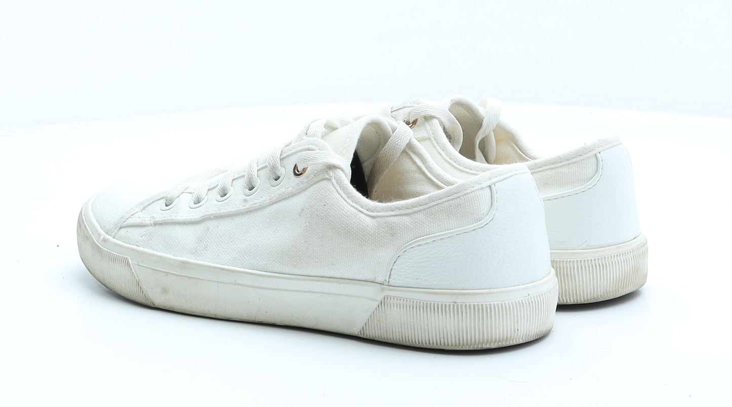 F&F Womens White Polyester Trainer UK 7 EUR 41