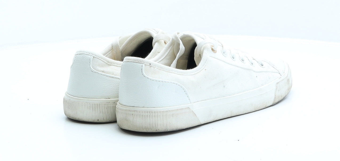 F&F Womens White Polyester Trainer UK 7 EUR 41