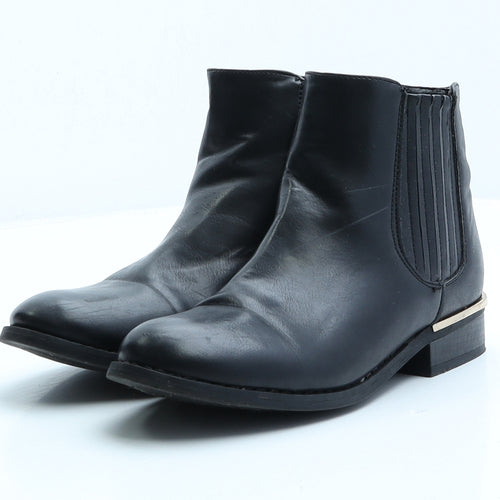 Atmosphere Womens Black Faux Leather Chelsea Boot UK 3 EUR 36