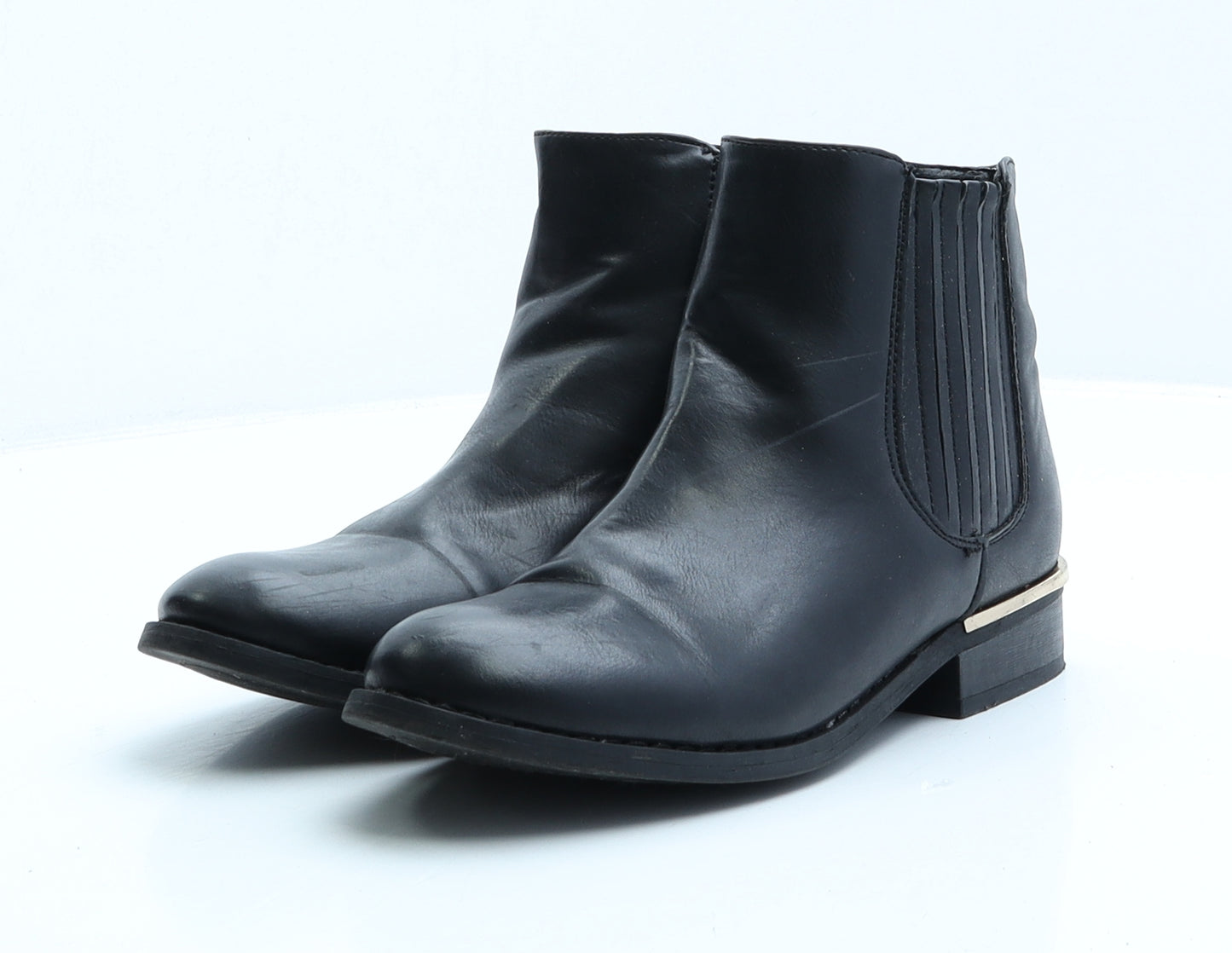 Atmosphere Womens Black Faux Leather Chelsea Boot UK 3 EUR 36