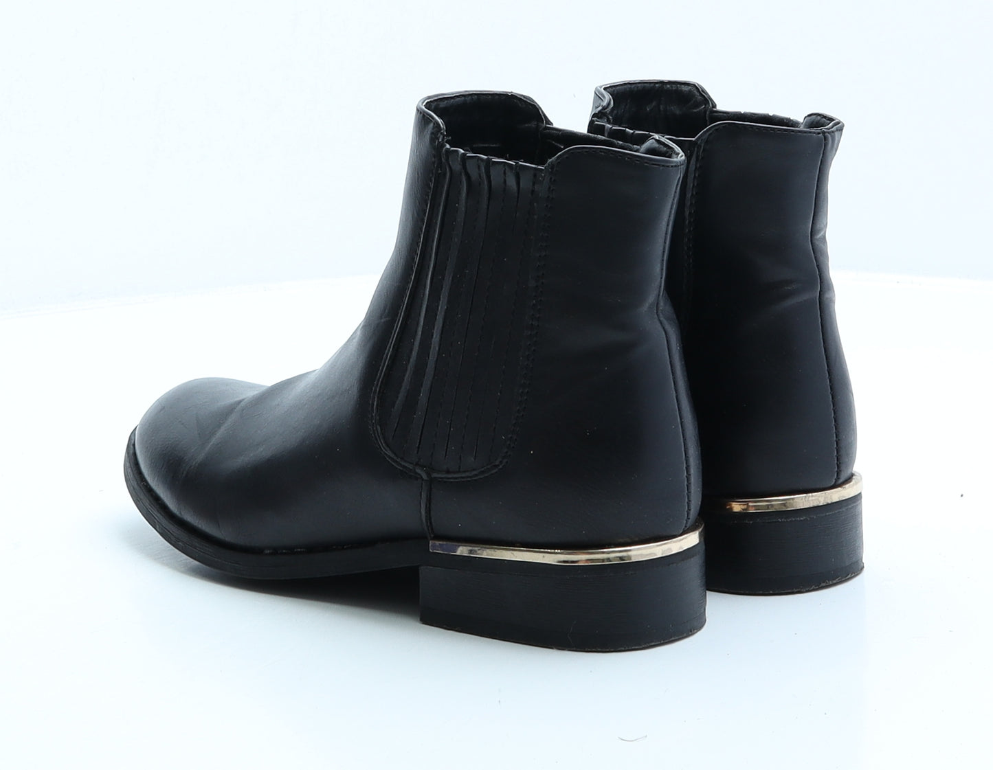 Atmosphere Womens Black Faux Leather Chelsea Boot UK 3 EUR 36