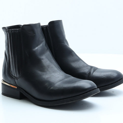 Atmosphere Womens Black Faux Leather Chelsea Boot UK 3 EUR 36