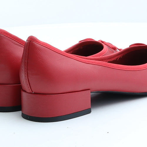 Marks and Spencer Womens Red Leather Court Heel UK 5.5 EUR 38.5