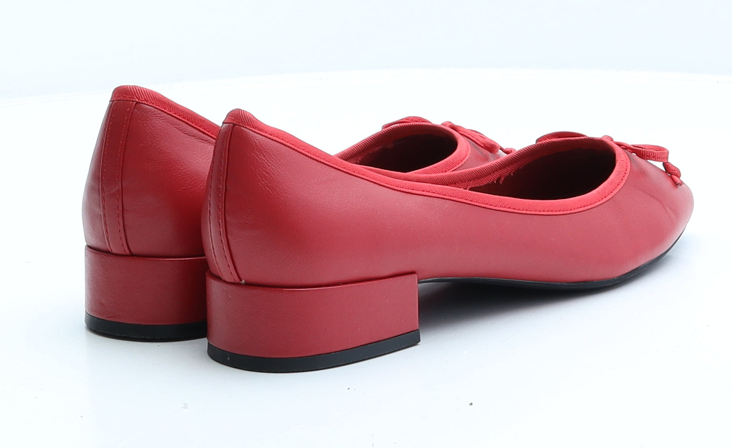 Marks and Spencer Womens Red Leather Court Heel UK 5.5 EUR 38.5