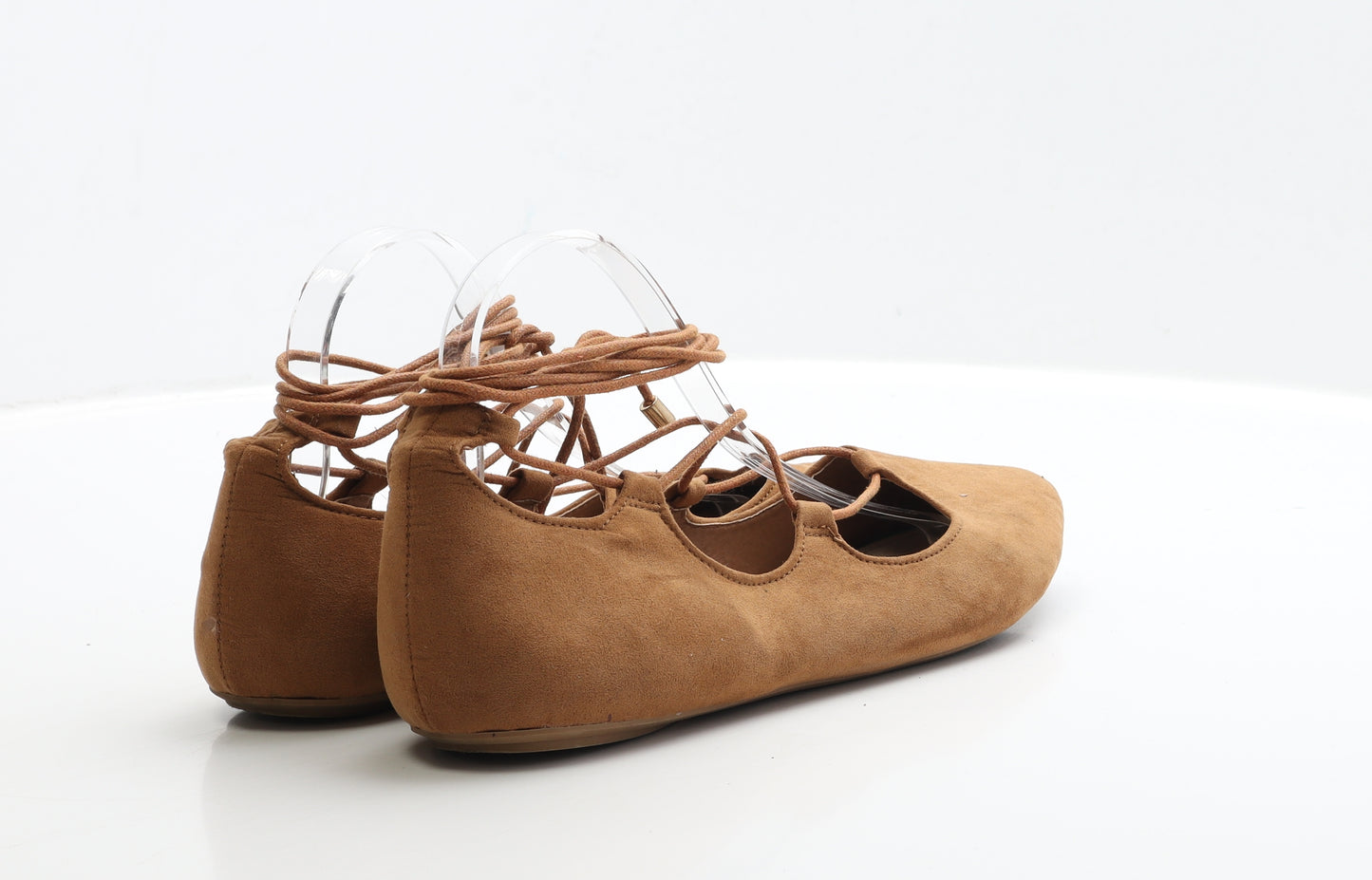 Primark Womens Brown Faux Suede Flat UK 9 EUR 43