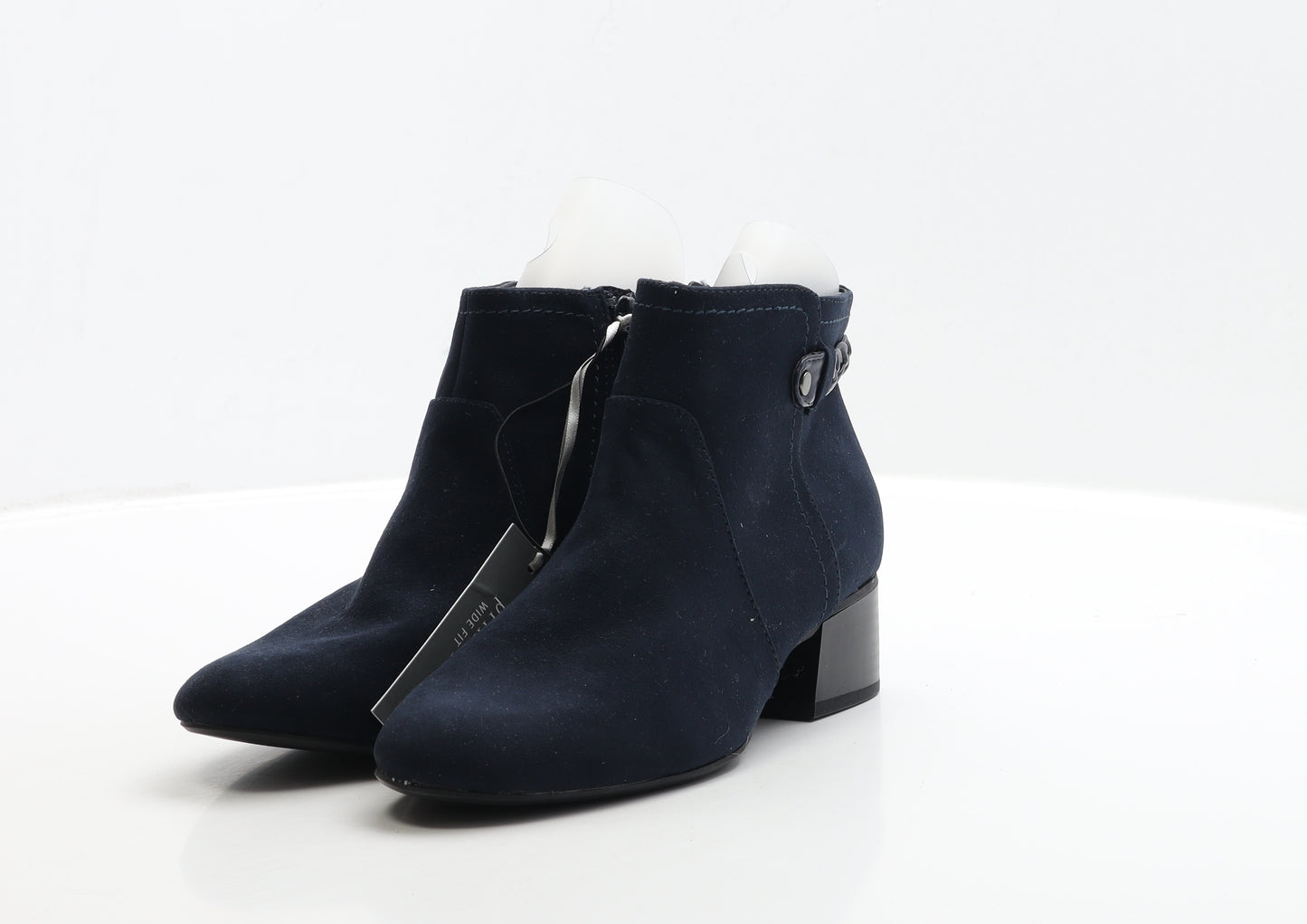 Principles Womens Blue Suede Bootie Boot UK 4 EUR 37 - Wide Fit