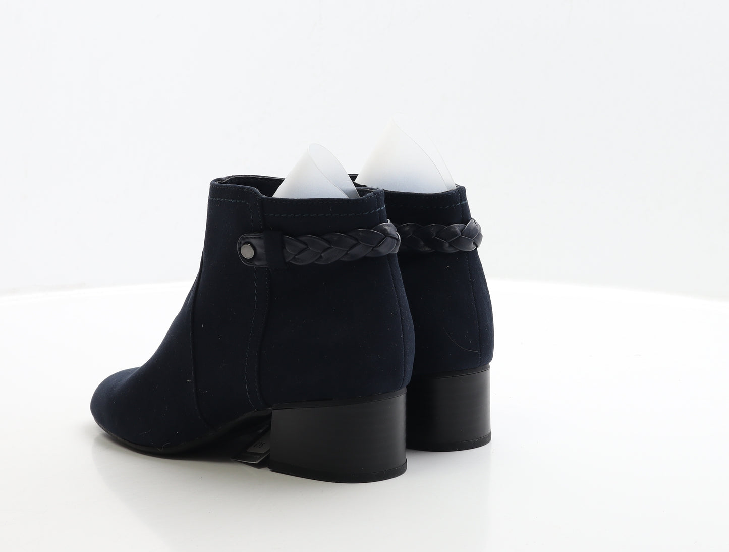 Principles Womens Blue Suede Bootie Boot UK 4 EUR 37 - Wide Fit
