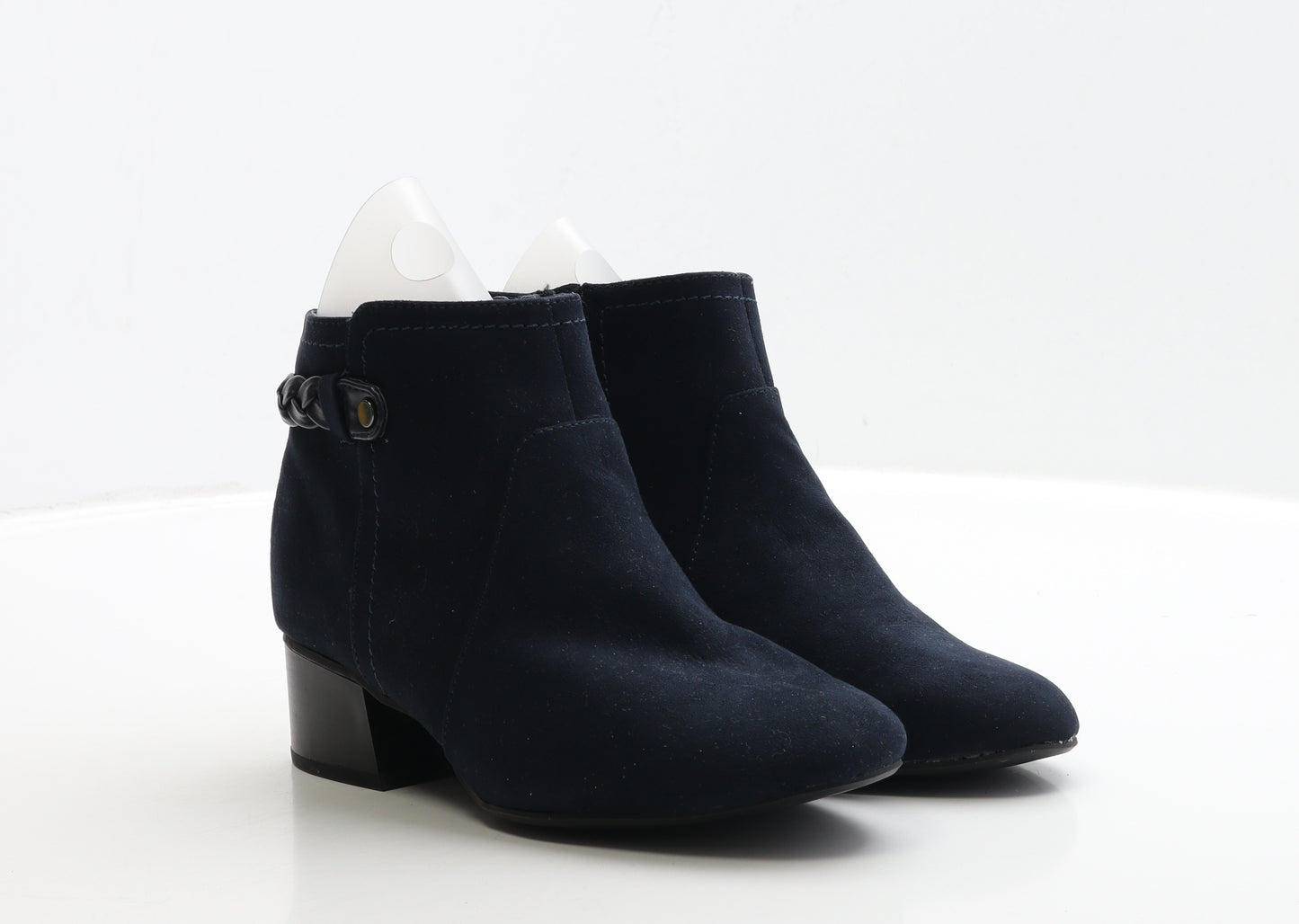 Principles Womens Blue Suede Bootie Boot UK 4 EUR 37 - Wide Fit