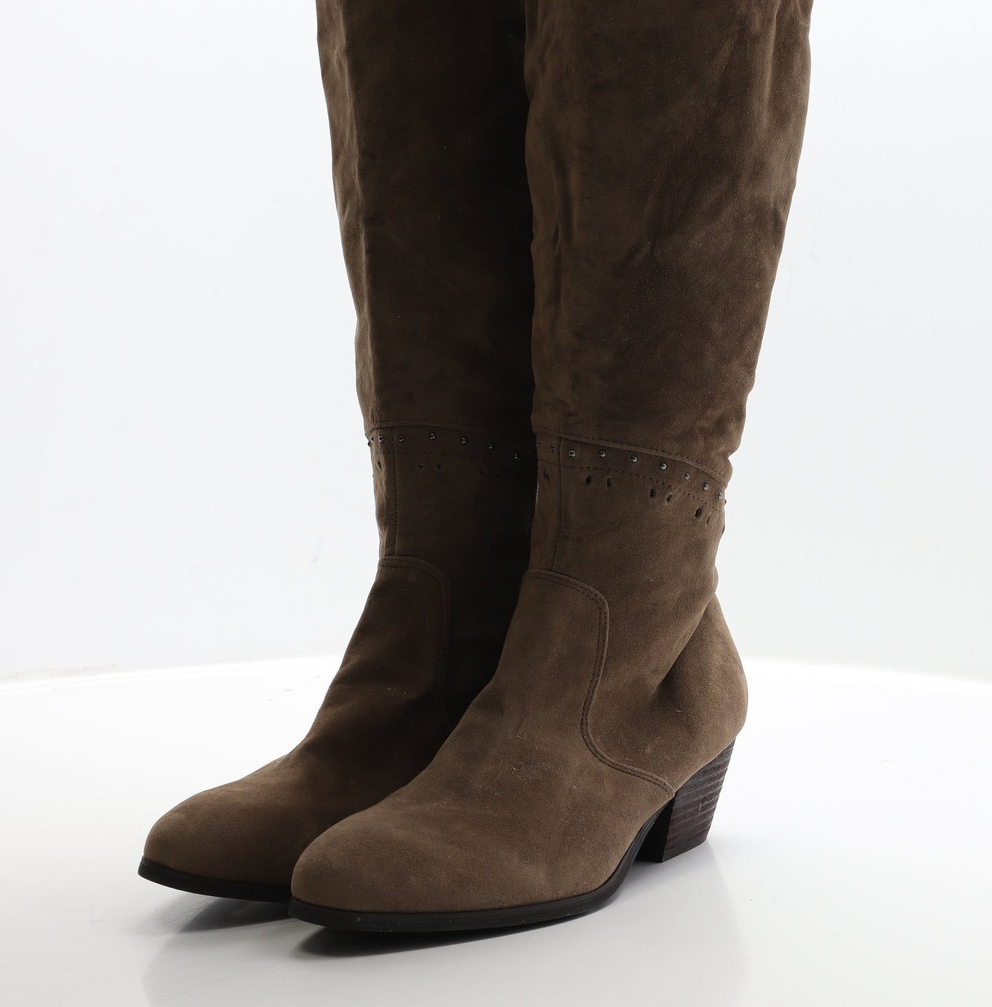 River Island Womens Brown Leather Bootie Boot UK 5