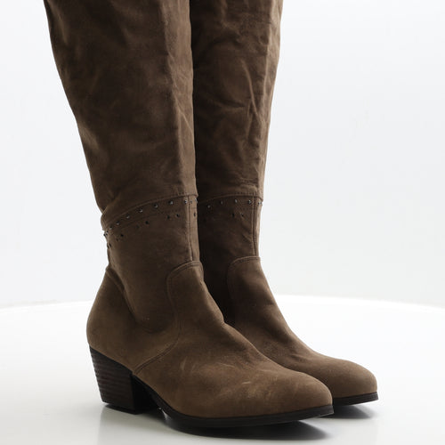 River Island Womens Brown Leather Bootie Boot UK 5