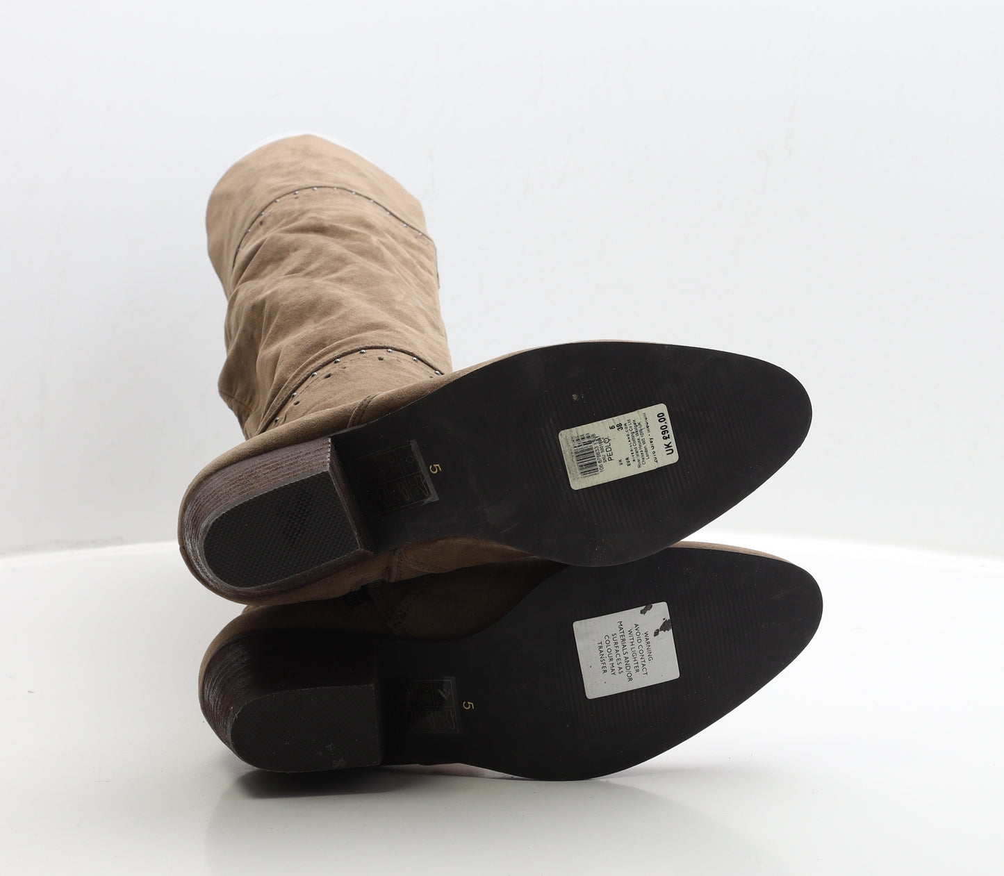 River Island Womens Brown Leather Bootie Boot UK 5