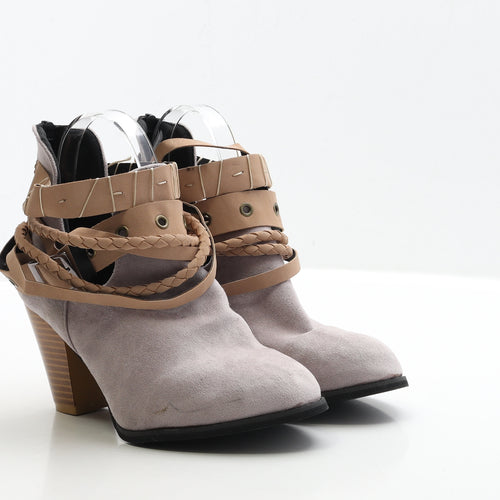Preworn Womens Purple Faux Suede Bootie Boot UK 5 EUR 38