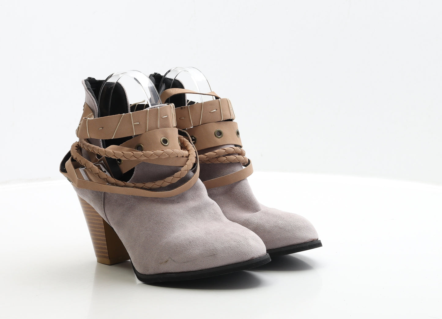 Preworn Womens Purple Faux Suede Bootie Boot UK 5 EUR 38