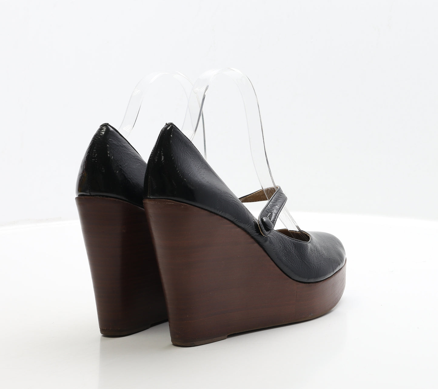 Bertie Womens Black PVC Platform Heel UK 7 EUR 40