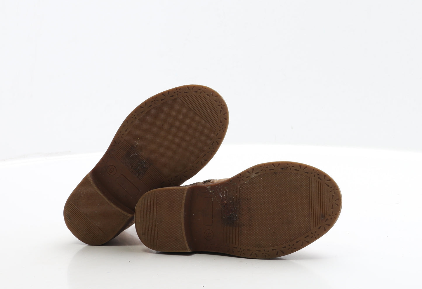 Primark Girls Brown Geometric Faux Leather Bootie Boot UK 9 EUR 27