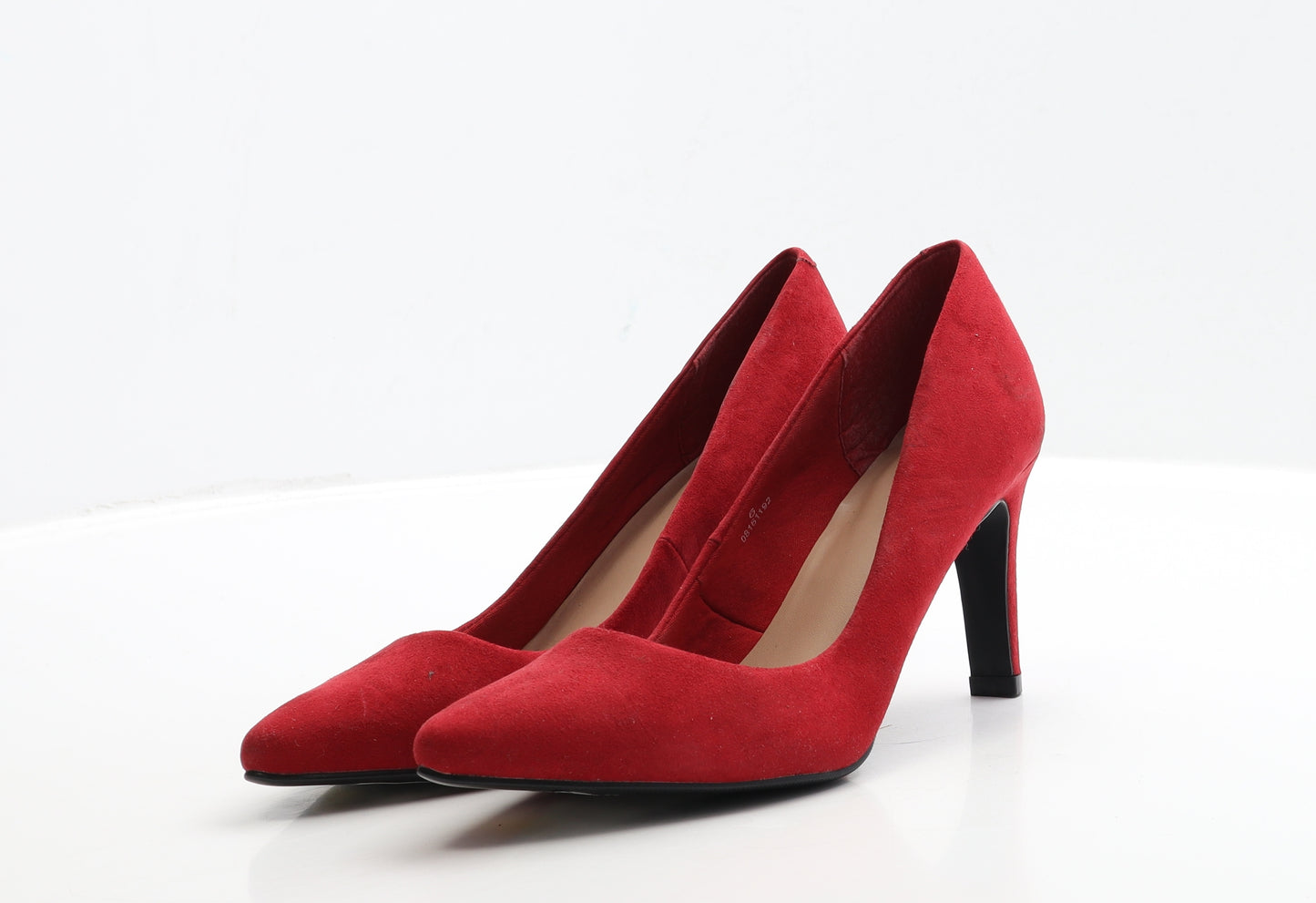 Marks and Spencer Womens Red Faux Suede Court Heel UK 6 EUR 39.5