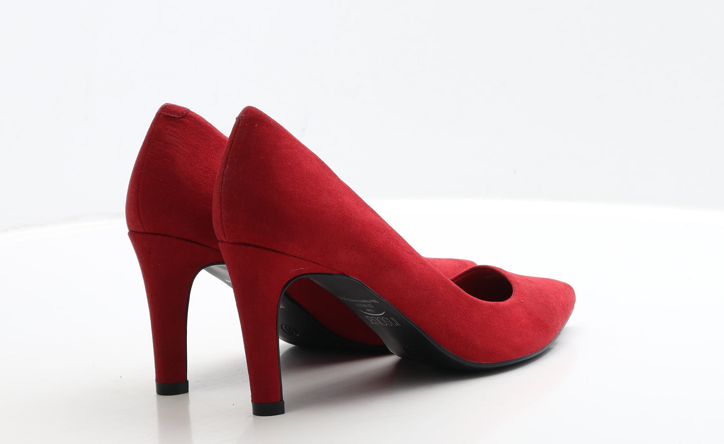 Marks and Spencer Womens Red Faux Suede Court Heel UK 6 EUR 39.5