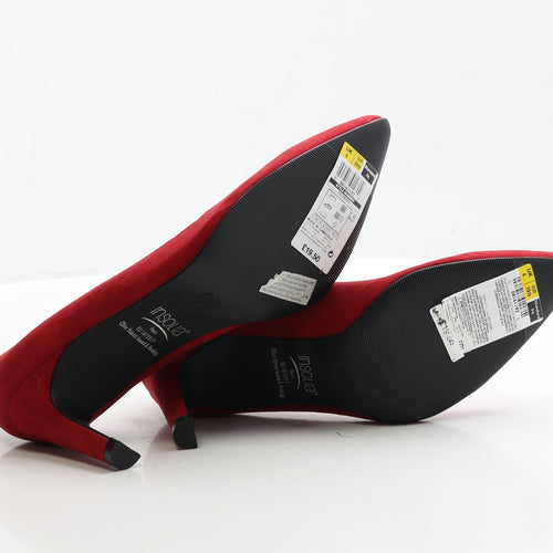 Marks and Spencer Womens Red Faux Suede Court Heel UK 6 EUR 39.5